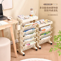 Mobile Classroom Desk Side Bookshelf Wall Mount Storage Organizer Cart