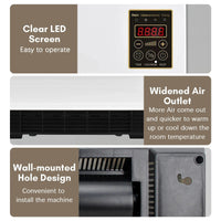 Wall-Mounted Electric Heater Fan for Home Bathroom Bedroom, 110V/220V, with Cool/Warm Air Function