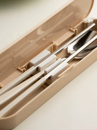 ONLYCOOK Portable 304 Stainless Steel Cutlery Set with Case for Students