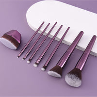 7-Piece Purple Makeup Brush Set with Soft Synthetic Bristles for Beginners