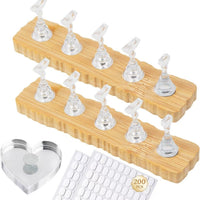 Nail Art Practice Stand Set with Acrylic Tips and Adhesive for Beginners
