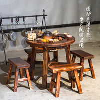 New Outdoor Patio BBQ Table with Fire Pit, Balcony Tea Table and Chairs, Villa Garden Grill, Outdoor Barbecue Rack