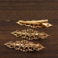 DIY Hair Clip Base for Hanfu Hair Accessories, Gold Plated Duckbill Alligator Clip