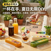 Press-Type Ice Cube Tray with Lid, Food-Grade Silicone Ice Maker for Home Refrigerator, Self-Made Ice Storage Box