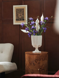 French Vintage White Ceramic Vase for Home Decor and Flower Arrangements