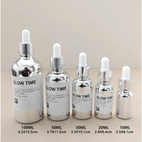 Electroplated Silver Glass Dropper Bottle for Essential Oils and Serums