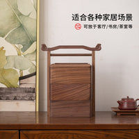 Wooden Dried Fruit Tray with Lid, Living Room Snack Box, Mooncake Storage, Tea Box
