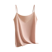 Women's Seamless Ice Silk Camisole Vest, Solid Color Casual Tank Top with Built-in Bra