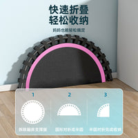 Foldable Indoor Trampoline for Kids and Adults, Fitness Rebounder with Handlebar