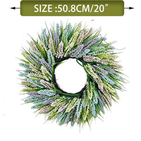 Artificial Lavender and Grass Wreath for Door and Home Decor