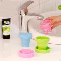 Collapsible Silicone Travel Cup with Lid for Outdoor Sports and Business Trips