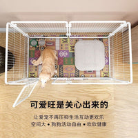 Modular Indoor Pet Playpen with Isolation Door for Medium to Large Dogs