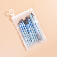 8-Piece Portable Fiber Makeup Brush Set for Face and Cheeks