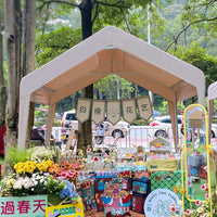 Outdoor Stall Tent Canopy with Sidewalls, Simple Gazebo Tent Top, Four-Leg Umbrella Rain Shelter for Night Market Stalls Commercial Use