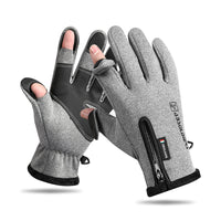 Winter Convertible Fingerless Gloves with Zipper for Fishing Cycling and Outdoor Sports