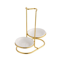 Stainless Steel Ladle Rest and Ceramic Bowl Set for Hot Pot and Soup