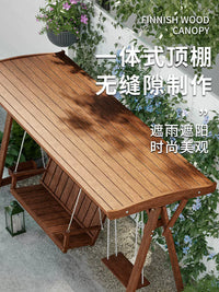 Outdoor Solid Wood Swing Chair for Patio Garden Balcony - Single/Multi-Person Anti-Corrosion Wooden Hanging Seat