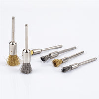 Mini Wire Brush Set with 3mm Shank for Metal Polishing and Grinding