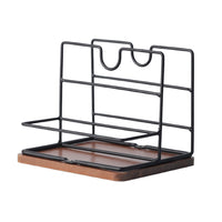 Cross-Border Wooden Tissue Holder Restaurant Napkin Storage Rack Iron-Wood Combination Tissue Storage Rack Coffee Shop Napkin Holder