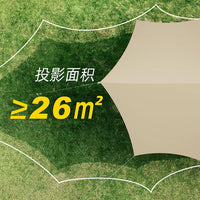 Outdoor Camping Tarp with UV Protection and Sunshade, Six-Layer Black Glue Coating