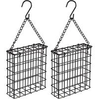 Outdoor Square Bird Feeder Hanging Metal Mesh with Chain for Hummingbirds and Parakeets
