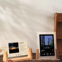 Wooden Photo Frame with U-Shaped Base, Acrylic Panel, Desktop Display for Photos