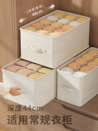 Fabric Divided Storage Box for Clothes and Trousers, Wardrobe Organizer with Compartments