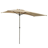 Half Patio Umbrella Outdoor Wall-Mounted Sunshade with Adjustable Height for Balcony Garden