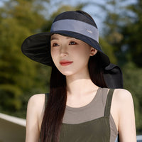 Women's Summer Sun Protection Fisherman Hat with Neck Flap and Wide Brim