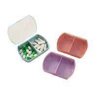 Portable Mini 2-Compartment Pill Organizer for Daily Use and Travel