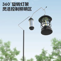 Portable Aluminum Alloy Camping Lantern Stand with Adjustable Height and Clamp for Outdoor Night Market Fishing