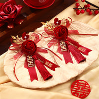 Chinese Style Wedding Corsage Brooch for Bride, Groom, and Family