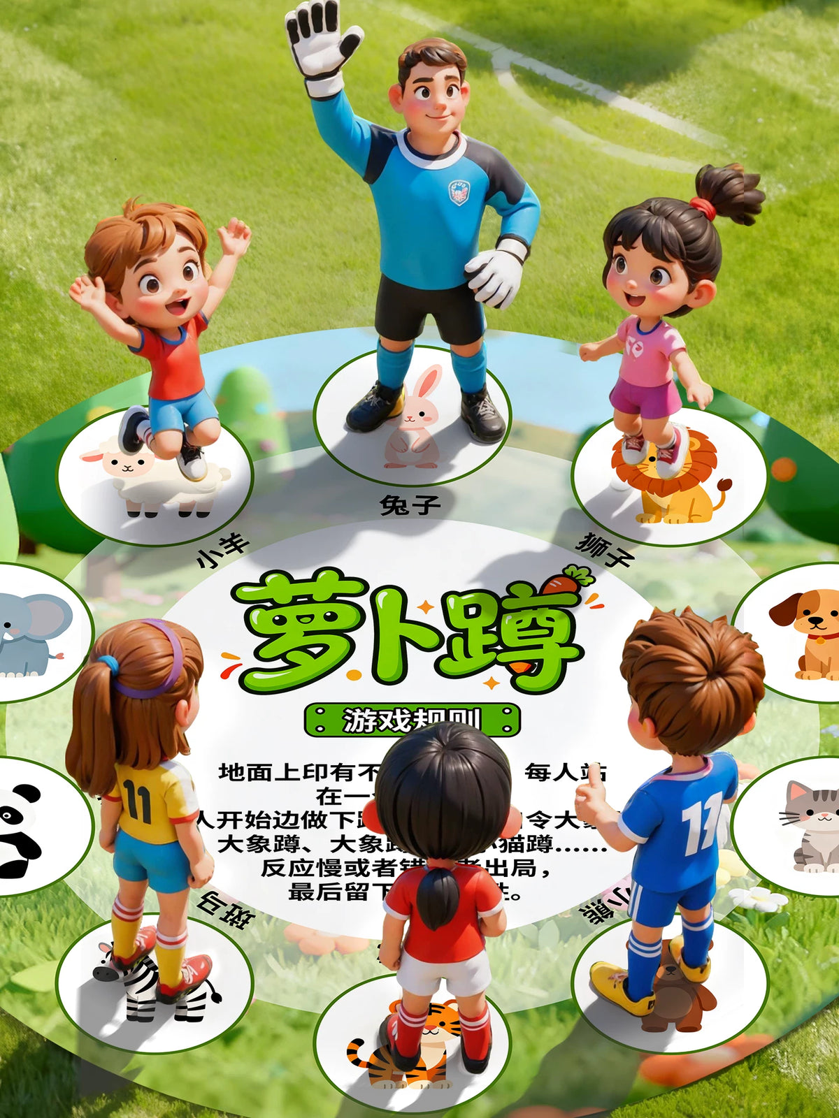 Radish Squat Team Building Game Mat for Kids and Adults, Kindergarten Activity Prop