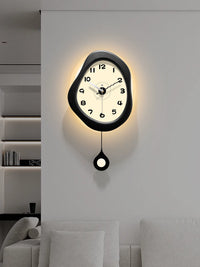 Vintage Style Wall Clock for Living Room, Cream Aesthetic, Sound-Activated Luminous