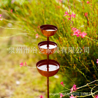 Rustic Rain Gauge and Collector with Ground Stake, Outdoor Garden Decor