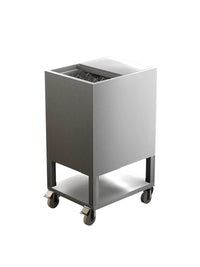 Stainless Steel Insulated Ice Cart with Wheels, Commercial Grade Large Capacity Ice Bin for Beverage Shops