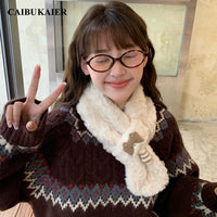 CAIBUKAIER Japanese Style Warm Cross Scarf for Women