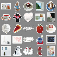 50-Sheet Creamy Korean INS Style Cartoon DIY Stickers for Journals, Phones, Laptops