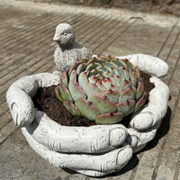 Decorative Stone Effect Bird Bath Feeder for Garden & Outdoor Decor