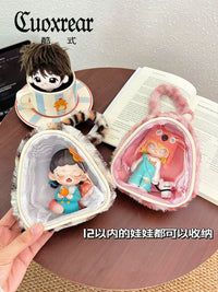 Leopard Print Transparent Plush Coin Purse with Keychain