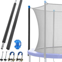 Trampoline Safety Enclosure Pole Set for 8-16FT Frames, Straight or Curved