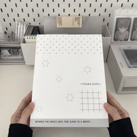 Minimalist Gray White Polka Dot A5 4-Pocket Photo Card Album for K-Pop Photocards & Instax