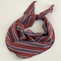 Vintage Striped Cotton Linen Scarf for Women - Neck Warmer, Headband, or Small Kerchief