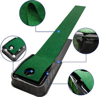 Golf Putting Practice Mat with Automatic Ball Return, Indoor Training Aid