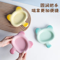 Ceramic Cat Food Bowl with Handle, Anti-Vomiting, Anti-Black Chin, Shallow Dish for Kittens and Small Pets