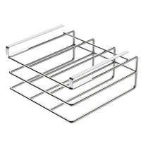 Stainless Steel Kitchen Cabinet Organizer Rack with Hooks for Pot Lids & Cutting Boards
