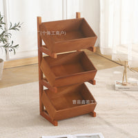 Solid Wood Multi-tier Storage Shelf for Living Room Kitchen Pantry