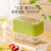Multi-layer Press Ice Cube Tray Food Grade Silicone Mold with Lid and Storage Box Easy Release for Home Use