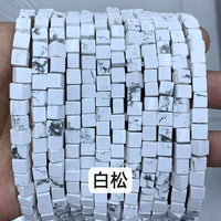 Natural Stone Square Cube Loose Beads for DIY Jewelry Making, 6x6mm