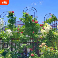 Outdoor Wrought Iron Garden Trellis for Climbing Plants, Roses, Clematis, and Ivy - Plant Support Stake